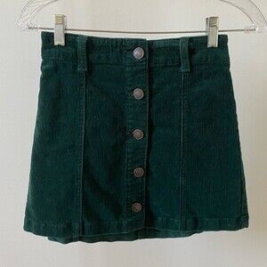 Green velvet skirt